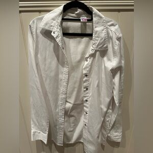 BALERA Adult Small White Long Sleeve Button Down Dance Shirt